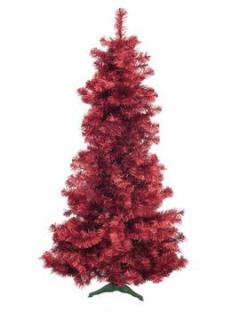 Umělý vánoční stromek jedle, metalická červená, 210cm