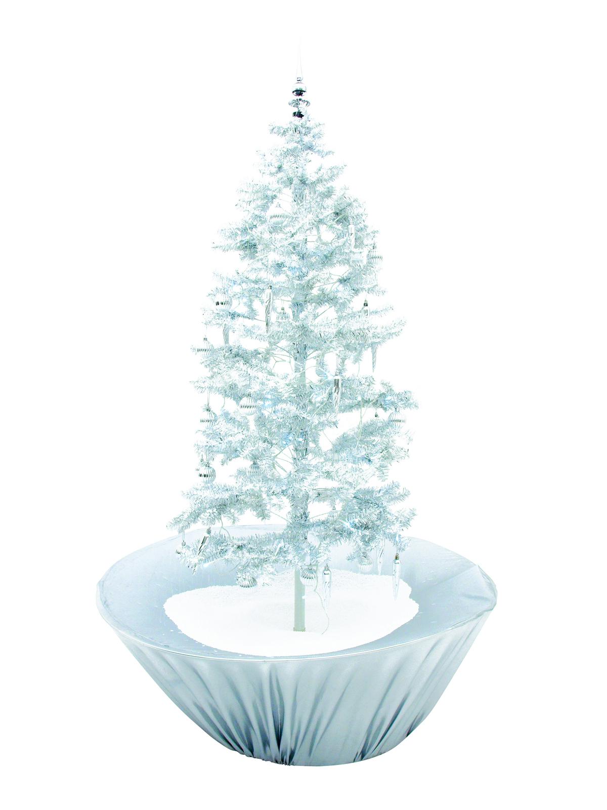 Sněžící vánoční stromeček - stříbrný