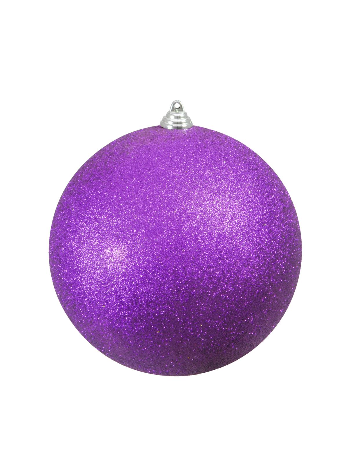 Vánoční ozdoba 20cm, fialová koule s glitry