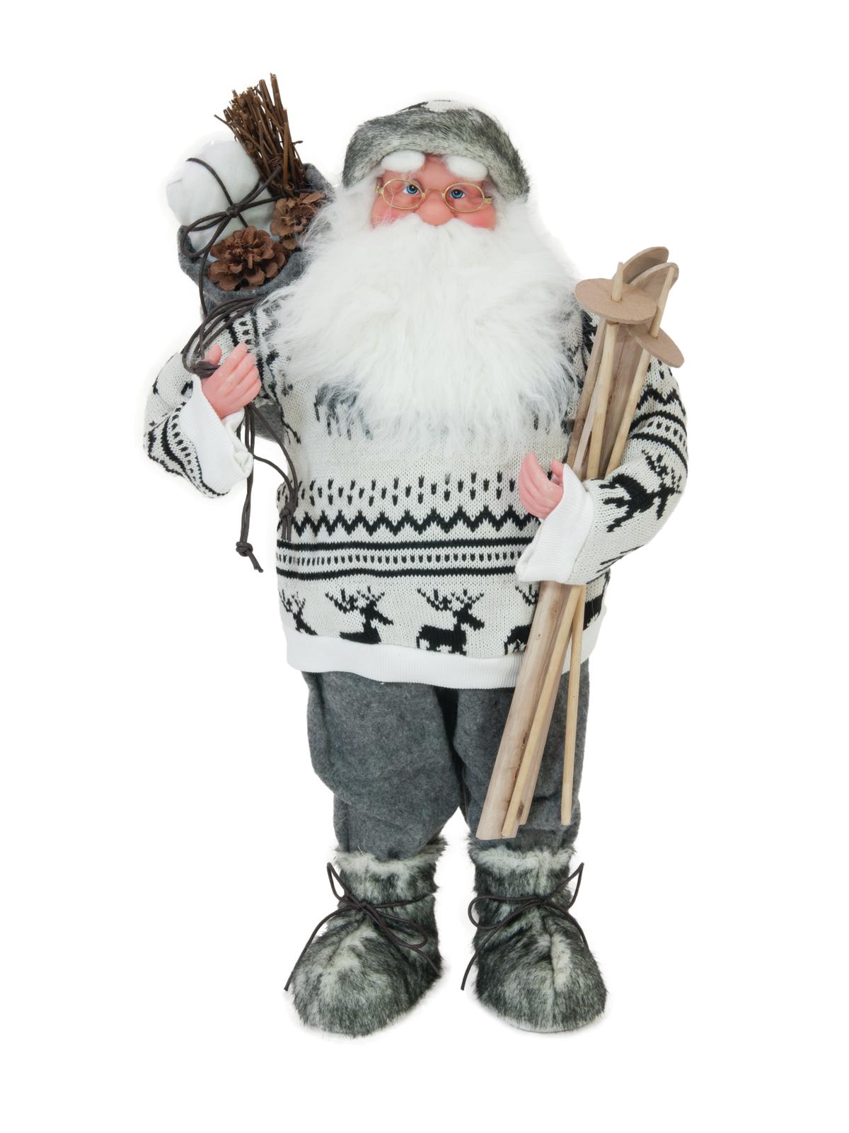 Vánoční figurína Santa Claus ve svetru, 60cm