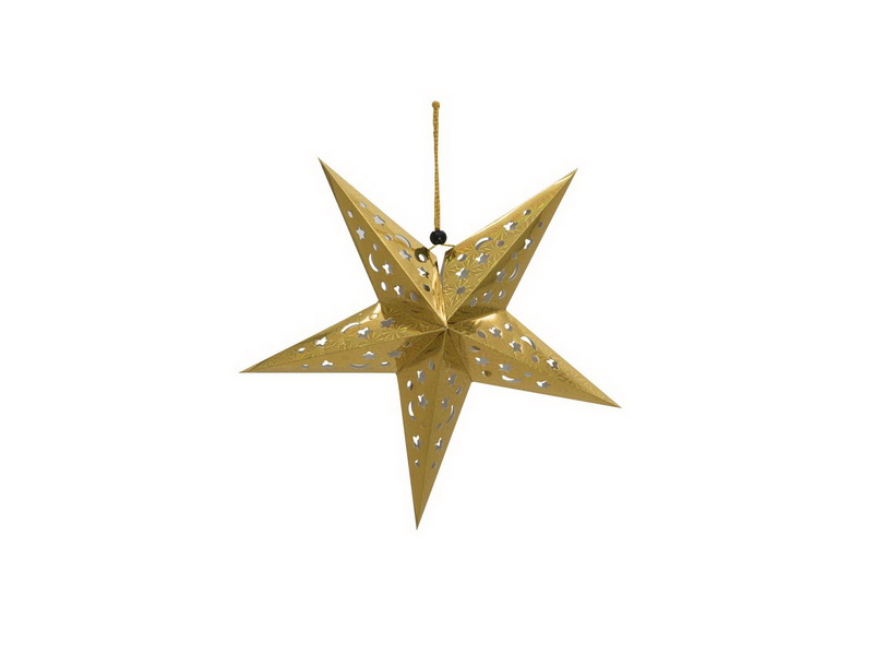 Vánoční lampion hvězda, zlatá 40cm