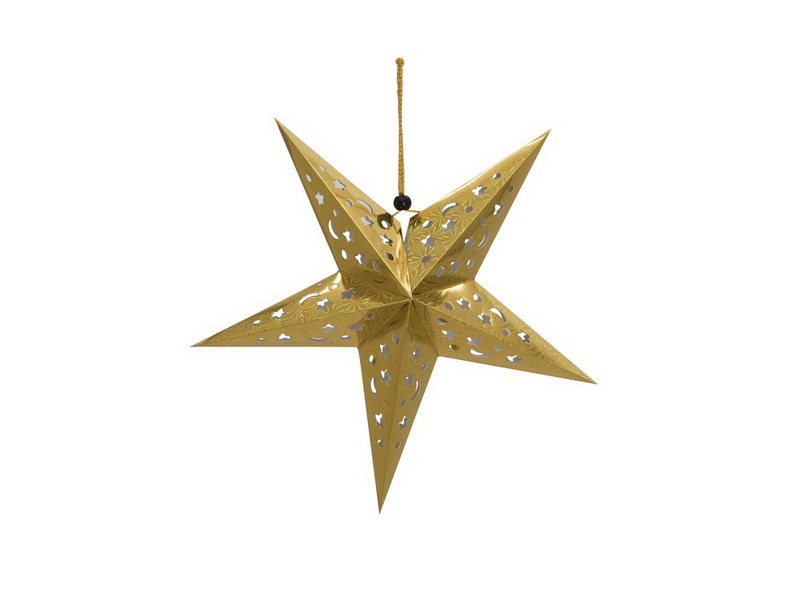 Vánoční lampion hvězda, zlatá 50cm