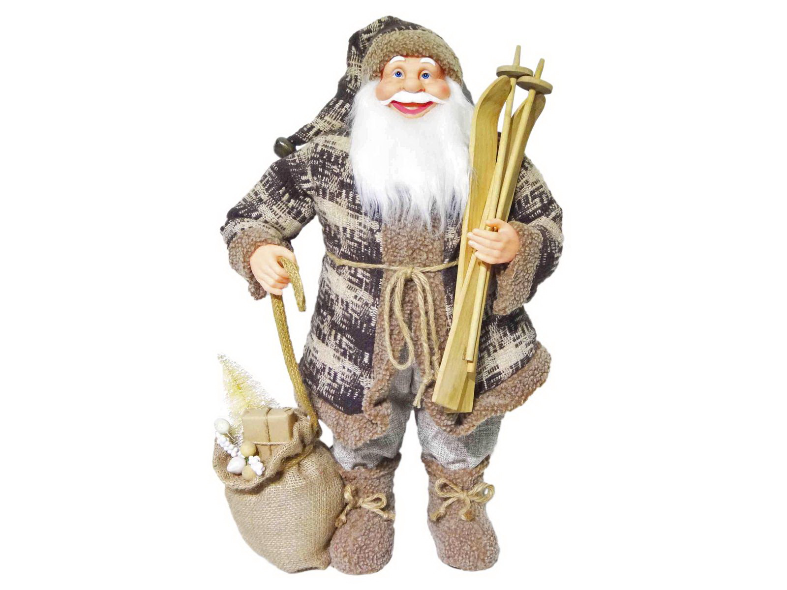 Vánoční figurína Santa Claus s lyžemi, 60cm