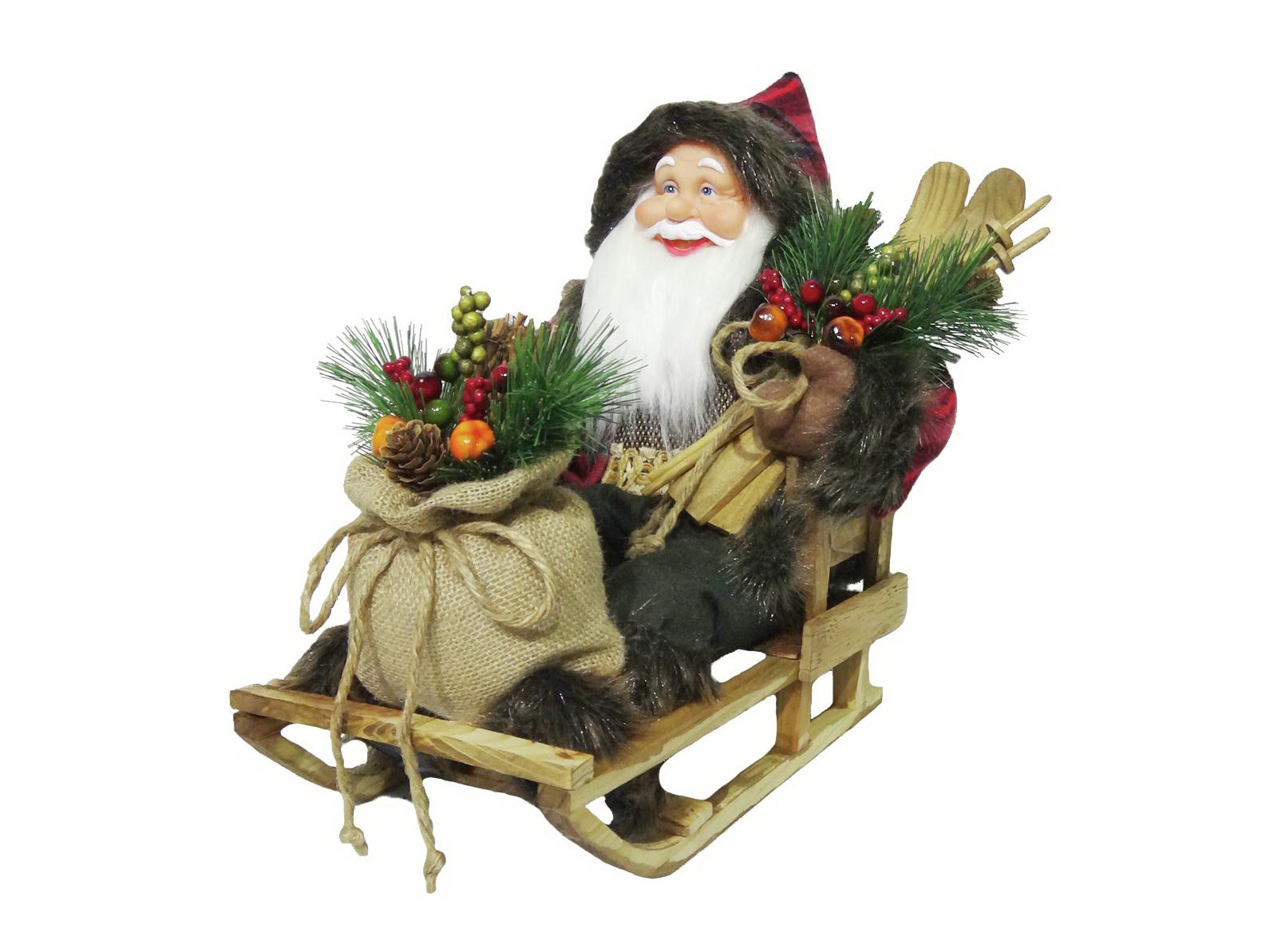 Vánoční figurína Santa  Claus na saních, 45cm