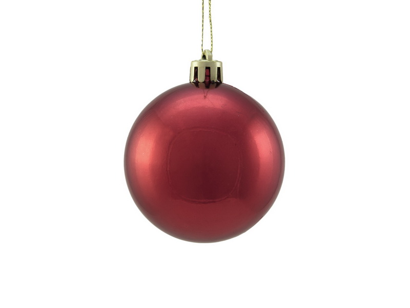 Venkovní vánoční ozdoba - vánoční koule, 6cm, metalická červená (6 ks)