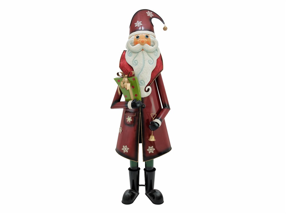 Santa, kovový, 195cm, červený