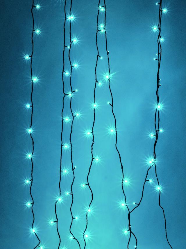 LED vánoční řetěz 200 LED 26m, 230V, modrá