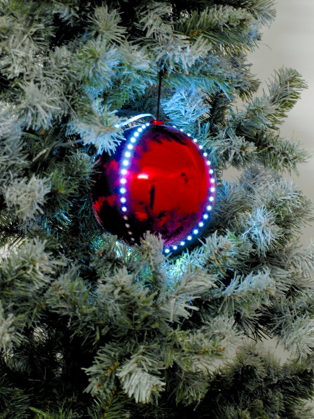 Sněhové LED koule, 8 cm, červená, 5 Ks