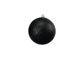 Vánoční ozdoby 10cm, 4ks černé s glitry
