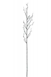 Vánoční větvička s korálky - stříbrná, 85cm / 3ks