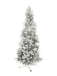 Umělý vánoční stromek jedle, metalická stříbrná, 210cm