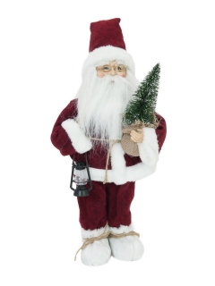 Vánoční figurína Santa Claus se stromkem, 45cm