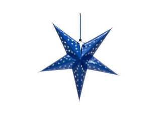 Vánoční lampion hvězda, modrá 50cm