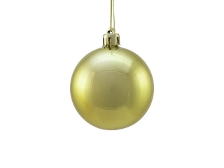 Venkovní vánoční ozdoba - vánoční koule, 6cm, metalická zlatá (6 ks)