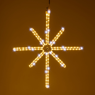 LED motiv Polárka 70cm, 230V venkovní, teplá+studená bílá